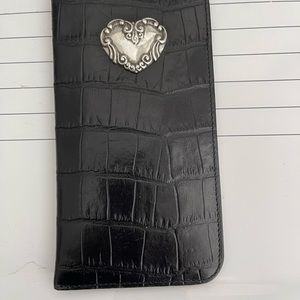 Brighton Black Leather Vintage Eyeglass Case